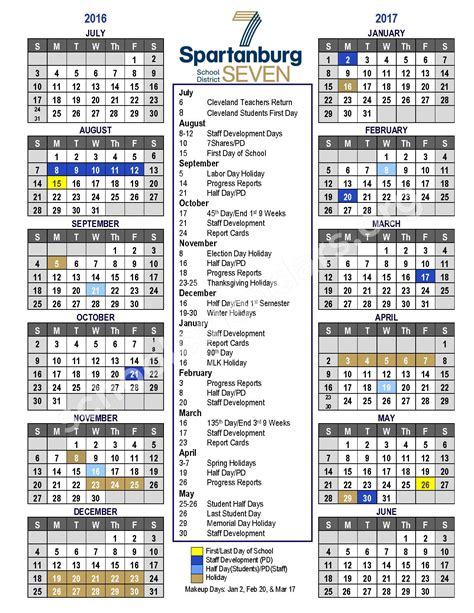 Spartanburg District 2 Calendar
